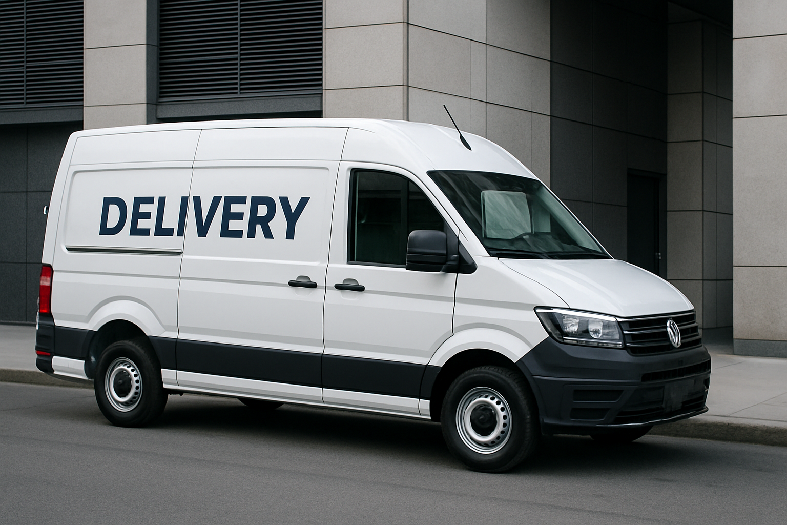 creat a delivery vehicle with the word delivery on the side of the vehicle