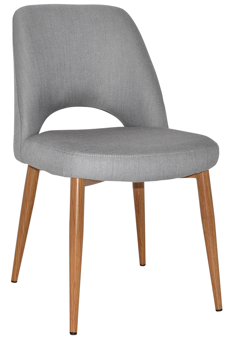 ALBURY SIDE CHAIR OAK GRAVITY STEEL