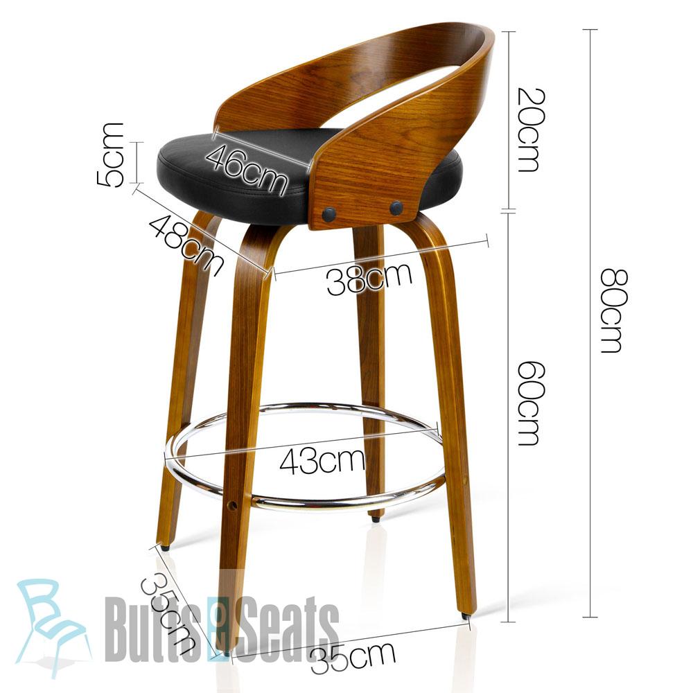 Cheeta Low Back Swivel Kitchen Counter Stool with Vinyl Seat and Chrome Footring on Timber Frame - Stylish and Comfortable Seating Solution X 2 STOOLS