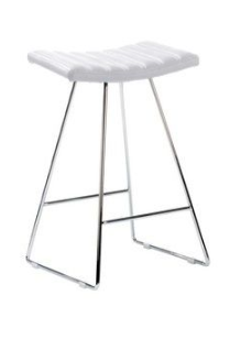 Bindi Kitchen Counter Stool - Chrome Plated; Black or Brass Powder Coated Frame