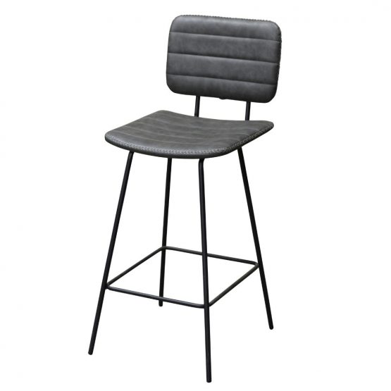 Bosun Kitchen Counter Stool with Vinyl Seat - Powder Coated Frame