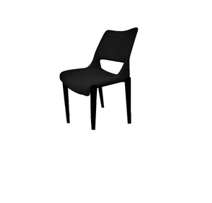 Emano Dining Chair - Black Powder Coated Steel Legs, Upholstered in Black or Taupe/Grey Vinyl