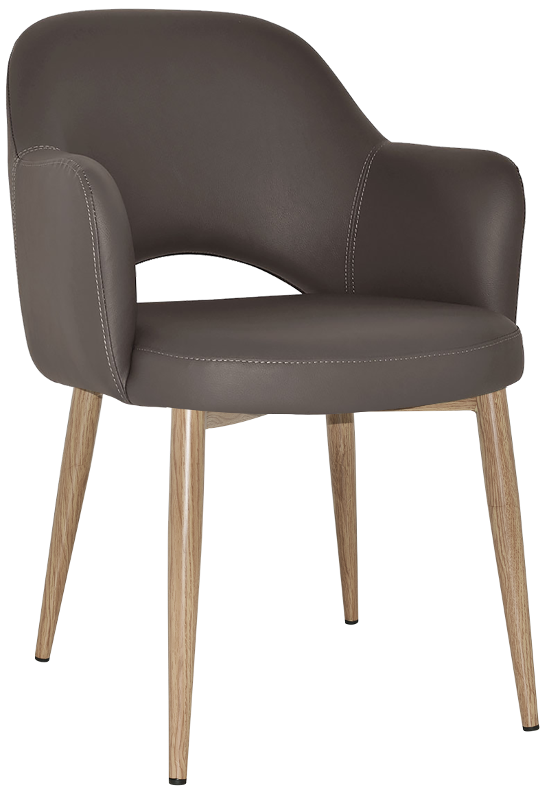 ALBURY ARM CHAIR CHARCOAL VINYL BEECH LEGS