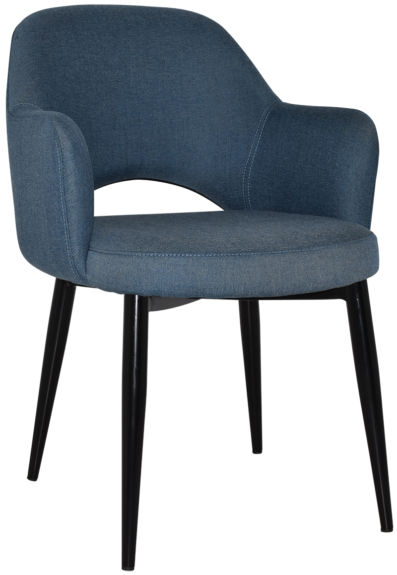 ALBURY ARM CHAIR GRAVITY DENIM BLACK LEGS