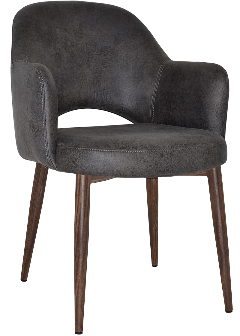 ALBURY ARM CHAIR EASTWOOD SLATE LIGHT WALNUT LEGS