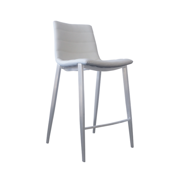 Kenzy Counter Stool - Vinyl Upholstery with Stainless Steel Base