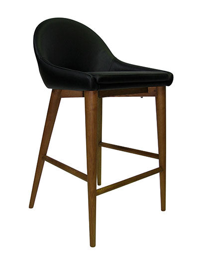 Ella Low Back Counter Stool with Ash Timber Legs