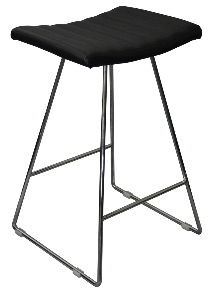 Bindi Kitchen Counter Stool - Vinyl Seat with Chrome Plated or Black Powder Coated Frame
