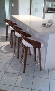 Cheetah Low Back Swivel Kitchen Counter Stool with Vinyl Seat, Chrome Footring & Timber Frame