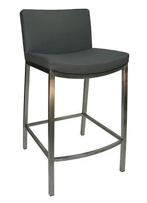 Coco Kitchen Bench Bar Stool Dk Grey / Stainless Steel