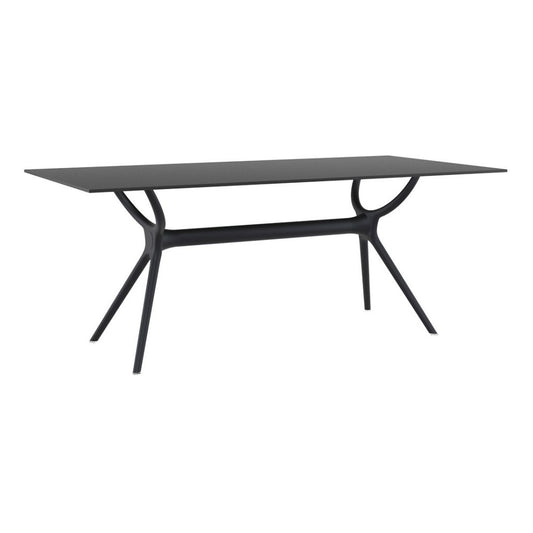 Furnlink black table base supporting a modern indoor outdoor dining table 180cm with sleek design